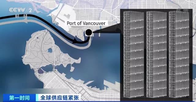 央视：加拿大港口也堵了！空集装箱堆积，温哥华港口容量即将用。〕龌跚氚盐